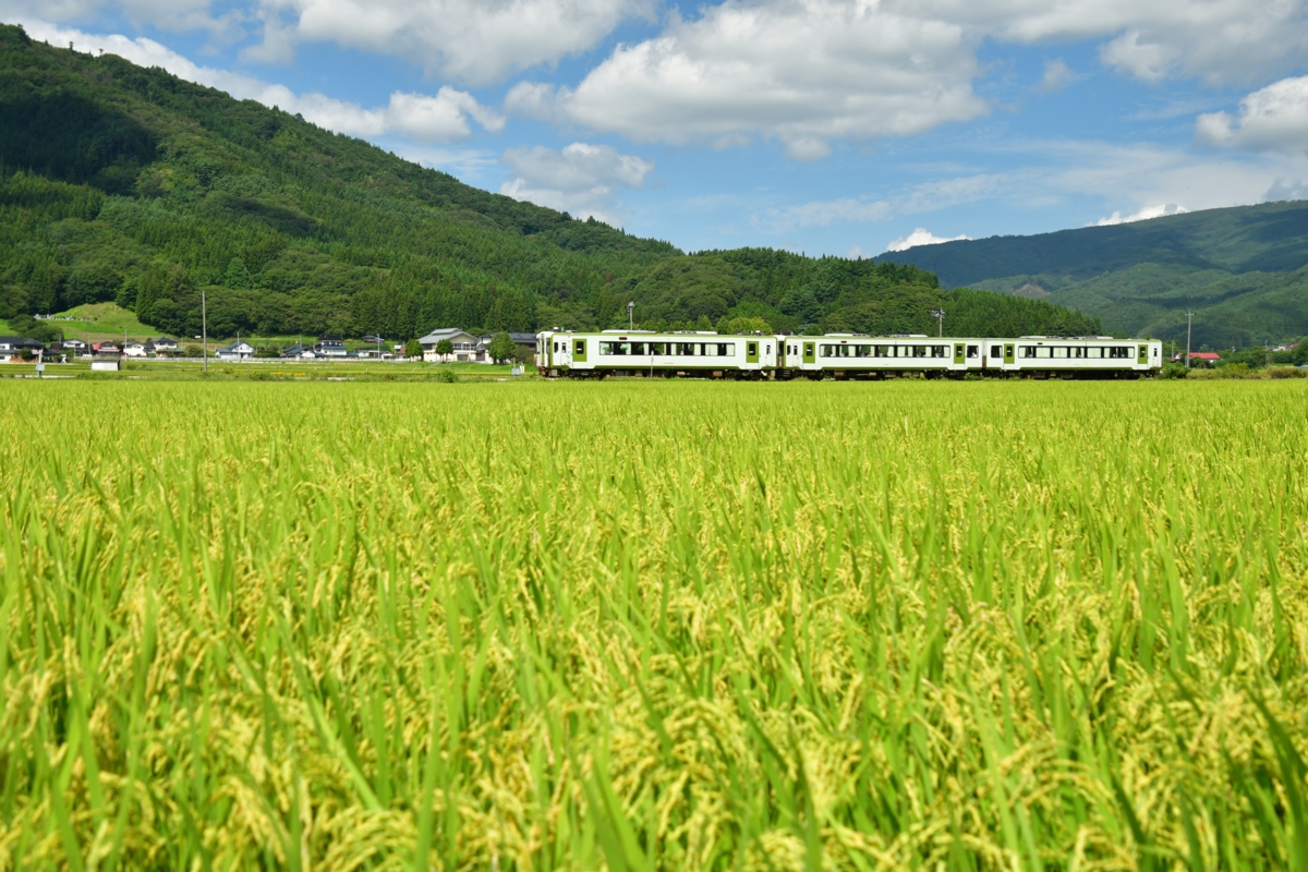 鉄道写真・秋・撮影地：釜石線・岩手二日町