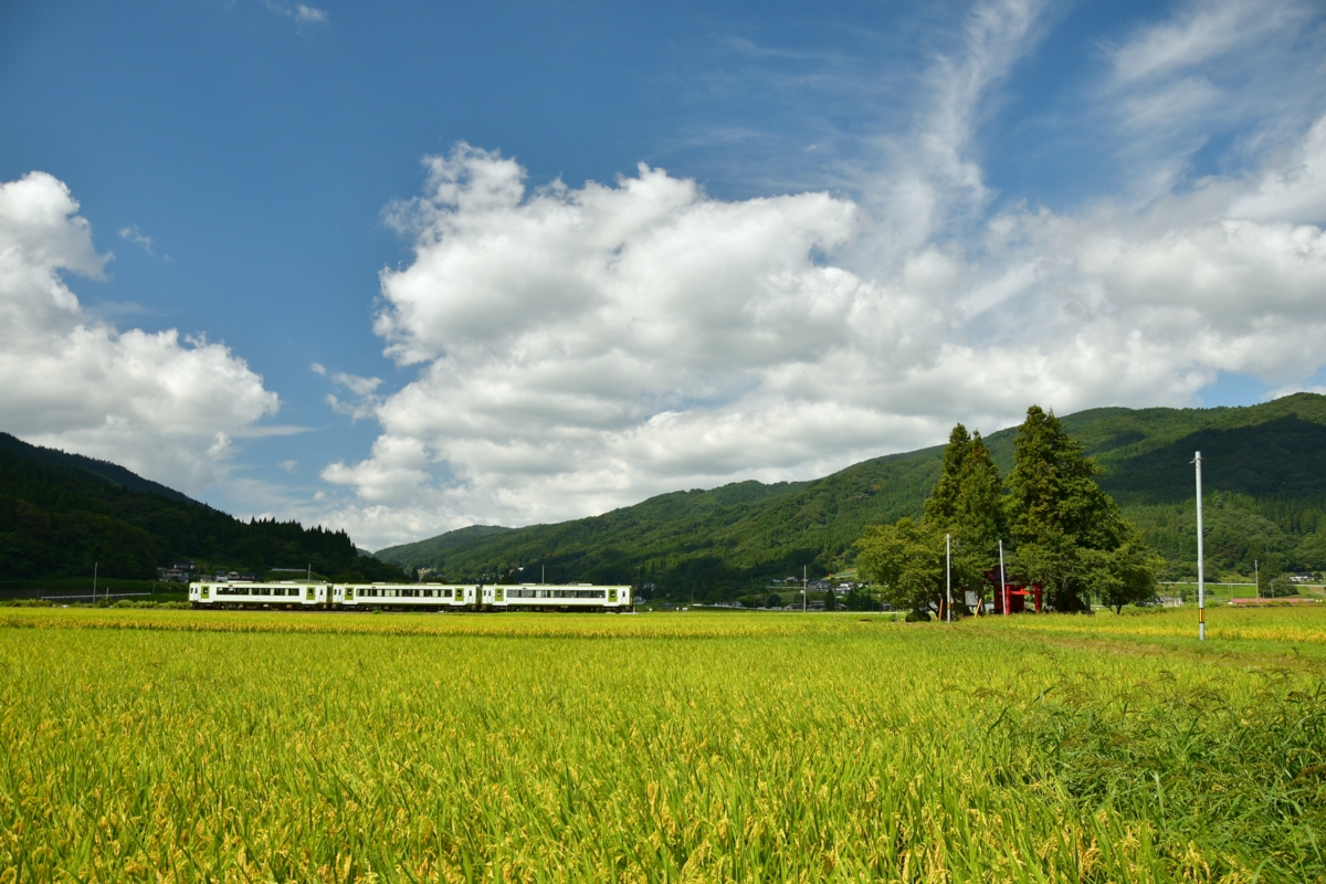 鉄道写真・秋・撮影地：釜石線・岩手二日町