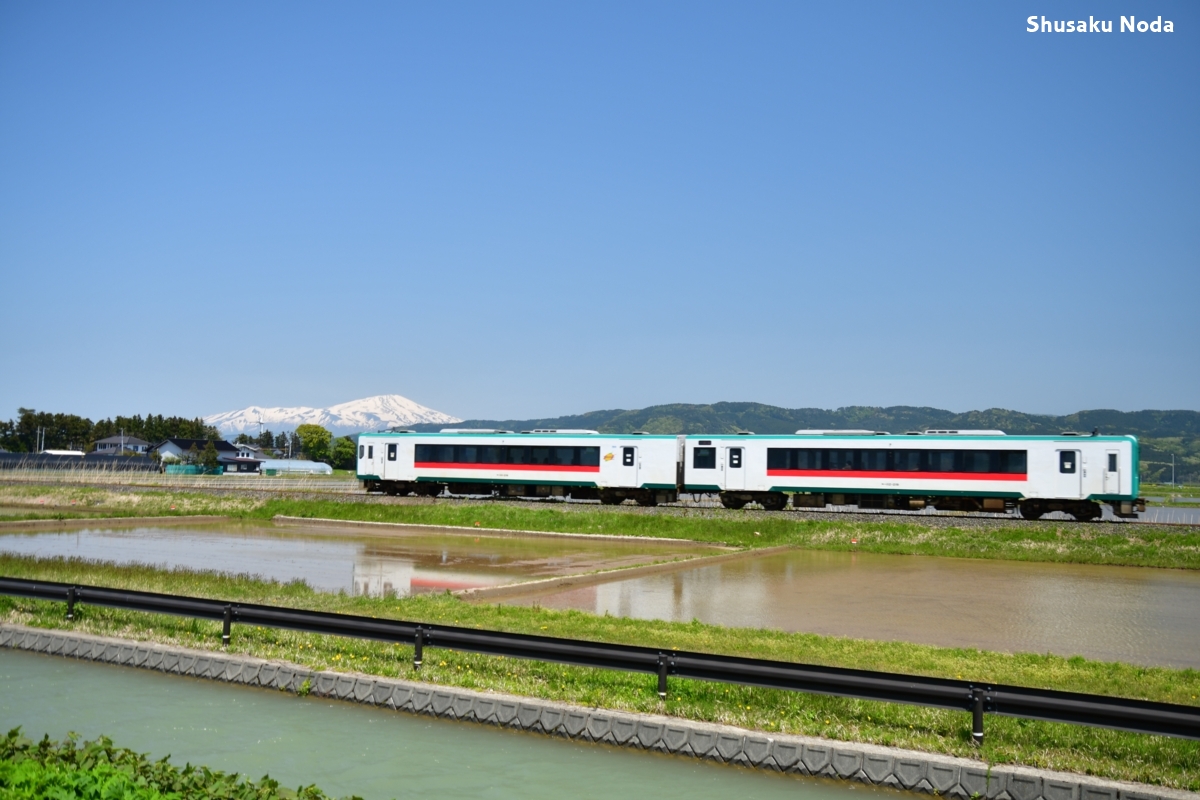 鉄道写真・新緑・撮影地：陸羽西線・狩川－南野