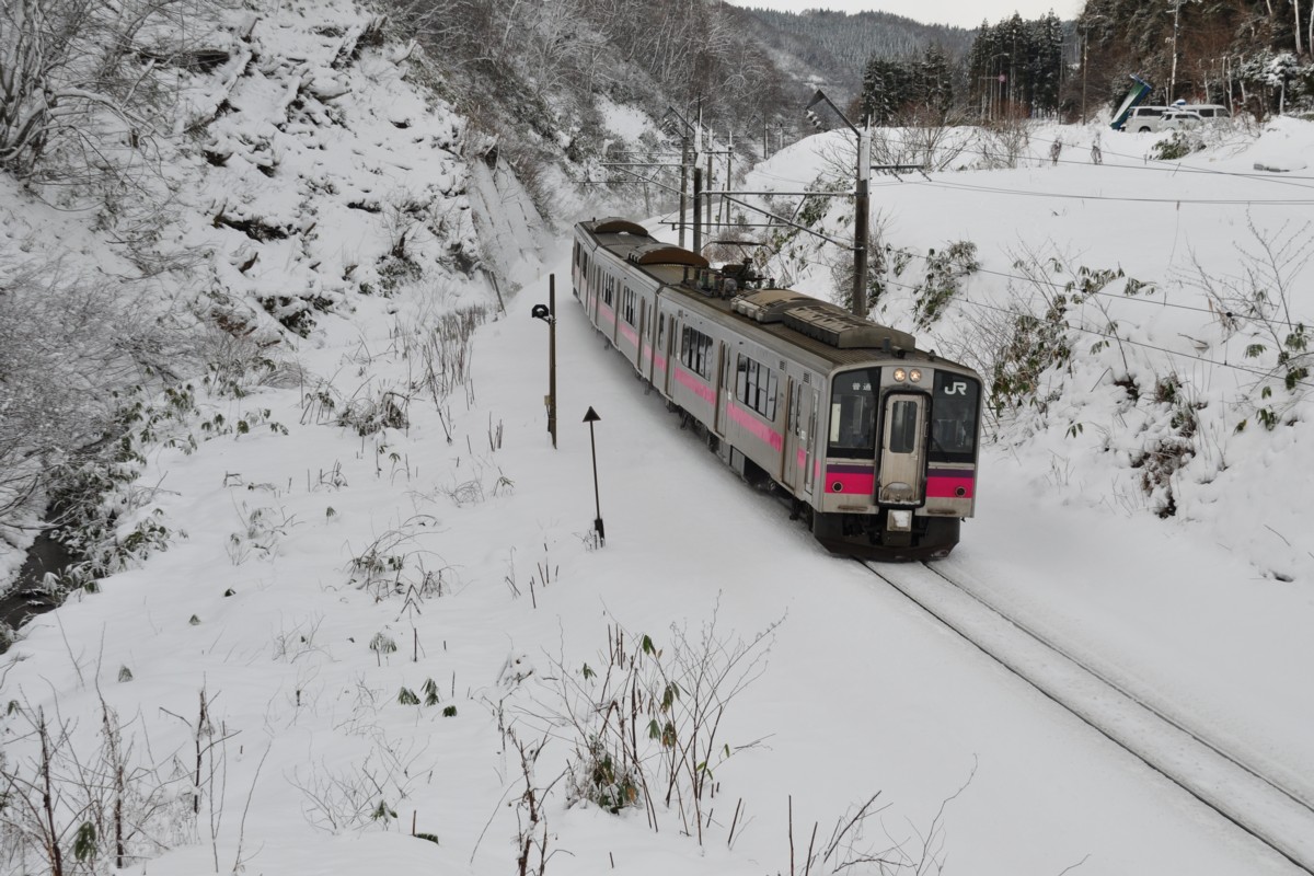 撮影・雪・奥羽本線・大釈迦－鶴ヶ坂