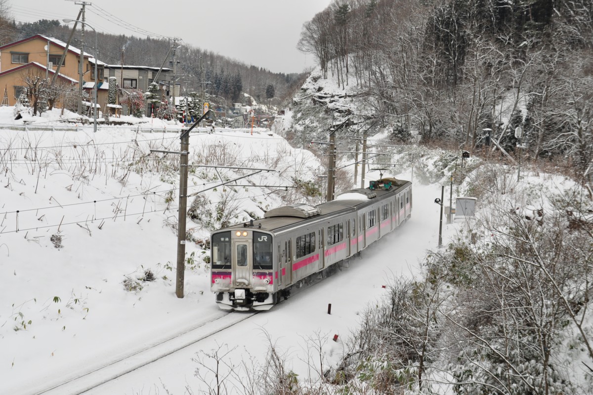 撮影・雪・奥羽本線・大釈迦－鶴ヶ坂