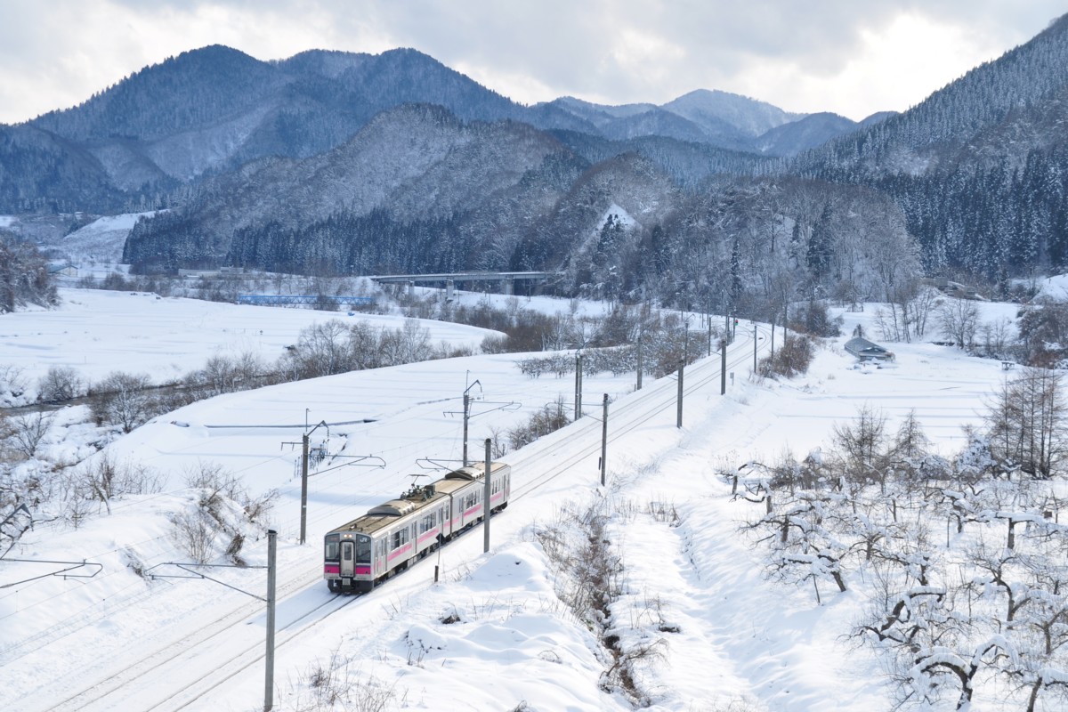 撮影・雪・奥羽本線・碇ヶ関－長峰