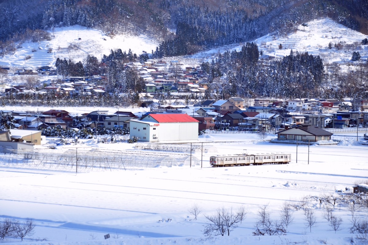 撮影・雪・弘南鉄道大鰐線・石川－石川プール前