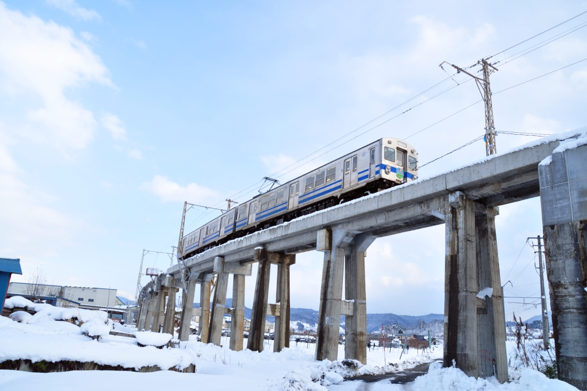 撮影・雪・弘南鉄道大鰐線・義塾高校前－石川