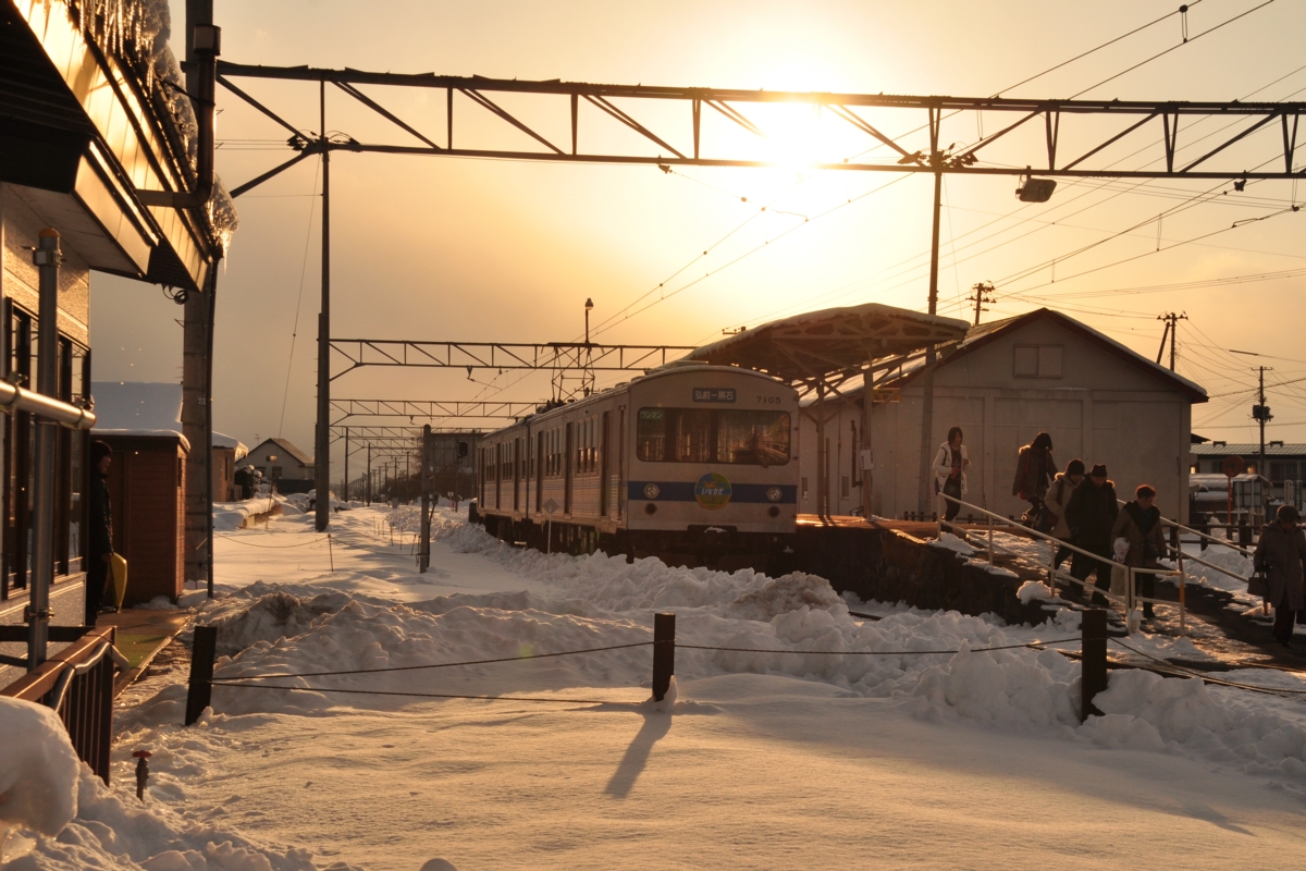 撮影・雪・弘南鉄道弘南線・津軽尾上