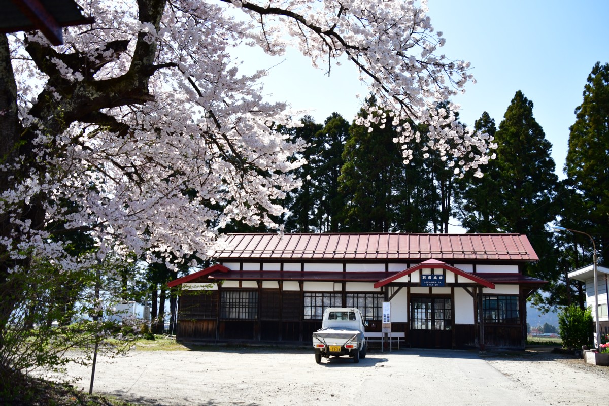 撮影・桜・山形鉄道・羽前成田