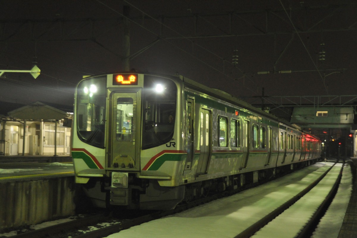 撮影・雪・夜・北山形・仙山線