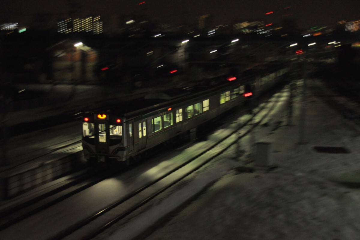 撮影・雪・夜・北山形・仙山線