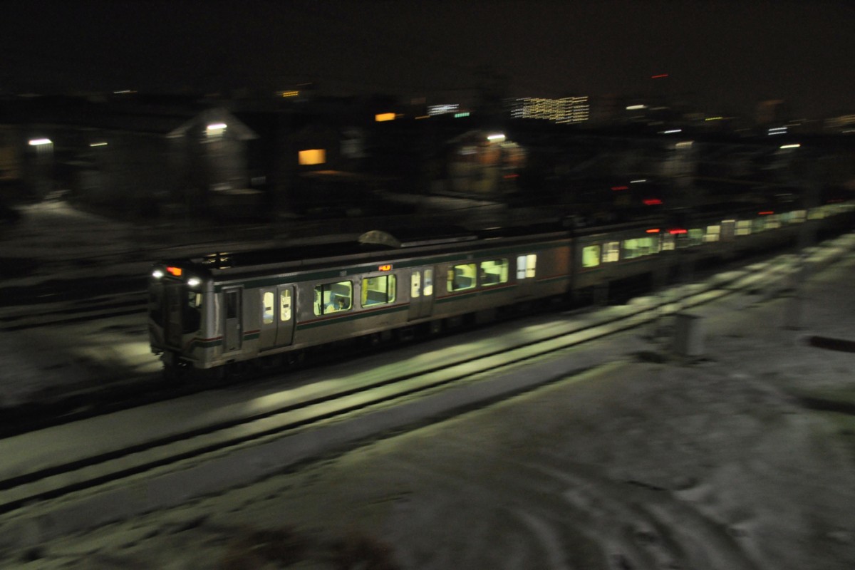 撮影・雪・夜・北山形・仙山線