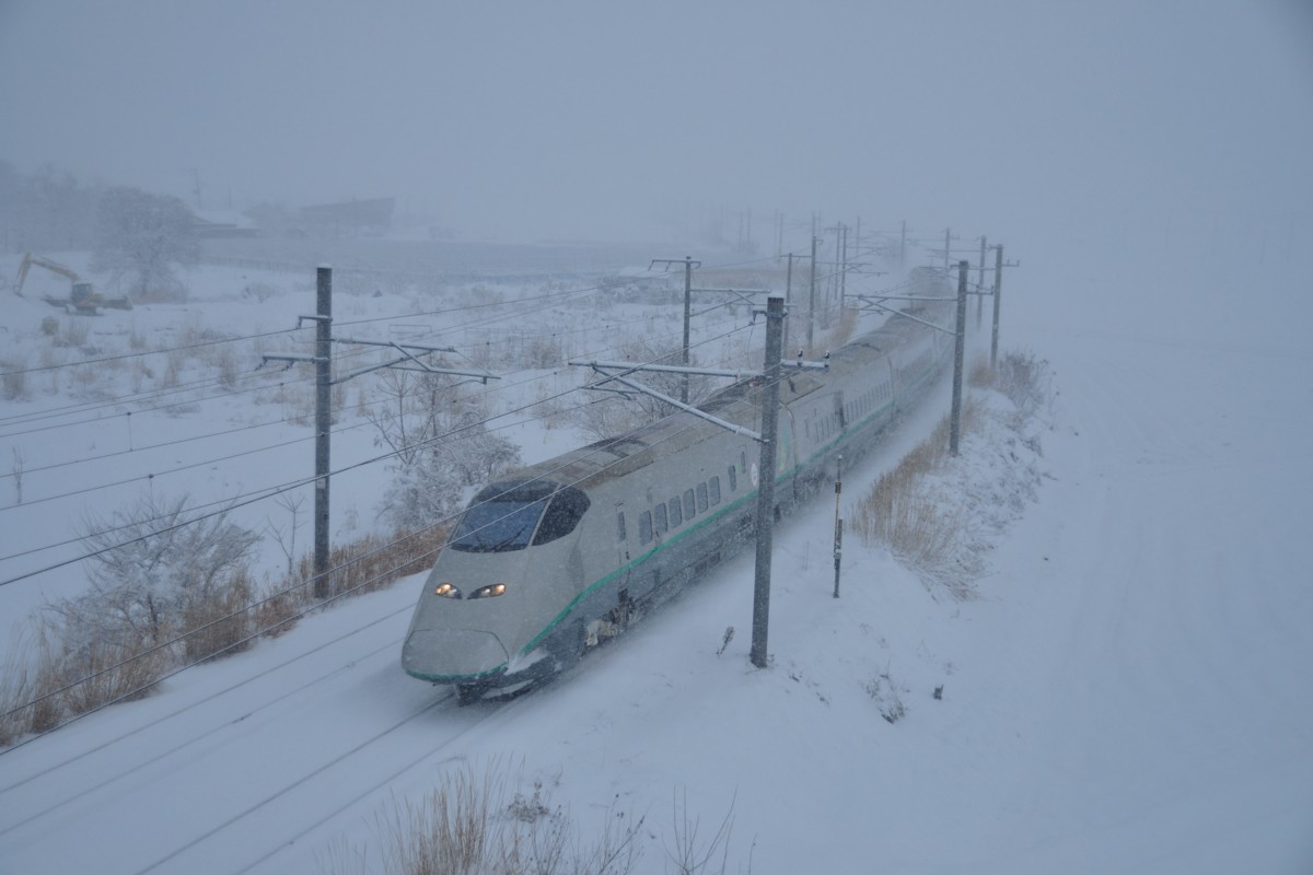 撮影・雪・山形線・かみのやま温泉－羽前中山