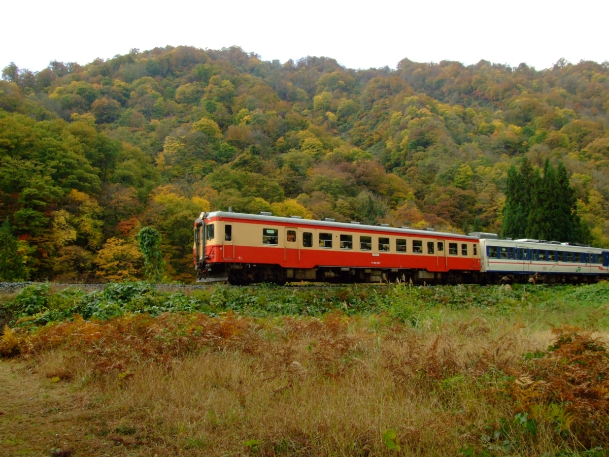 撮影・紅葉・米坂線・羽前沼沢－伊佐領