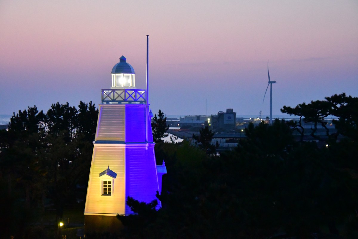 撮影・夜景・酒田市・日和山公園