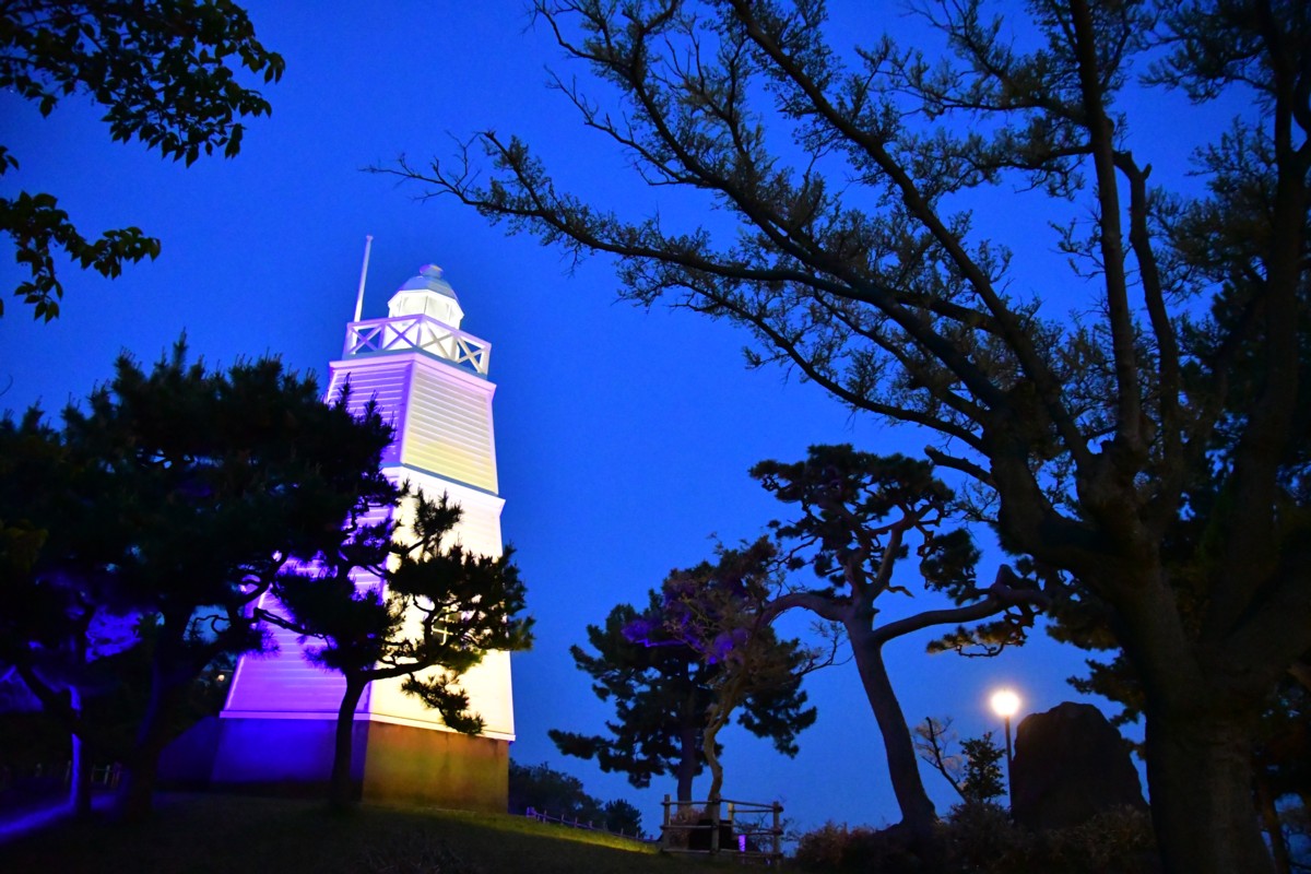 撮影・夜景・酒田市・日和山公園