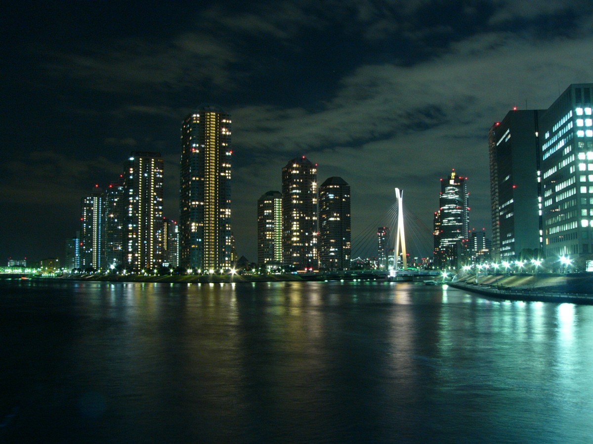 撮影・夜景・永代橋