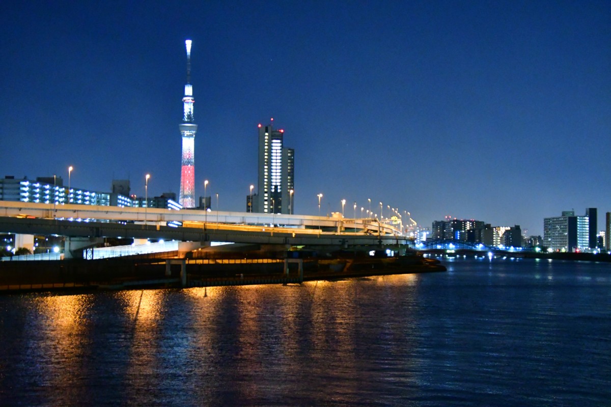 撮影・夜景・東京スカイツリー・水神大橋