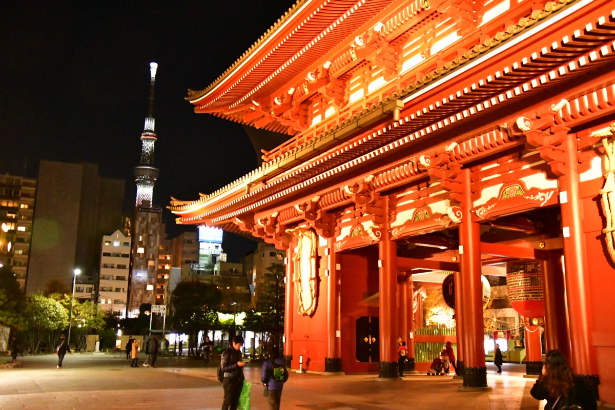 撮影・夜景・東京スカイツリー・浅草寺
