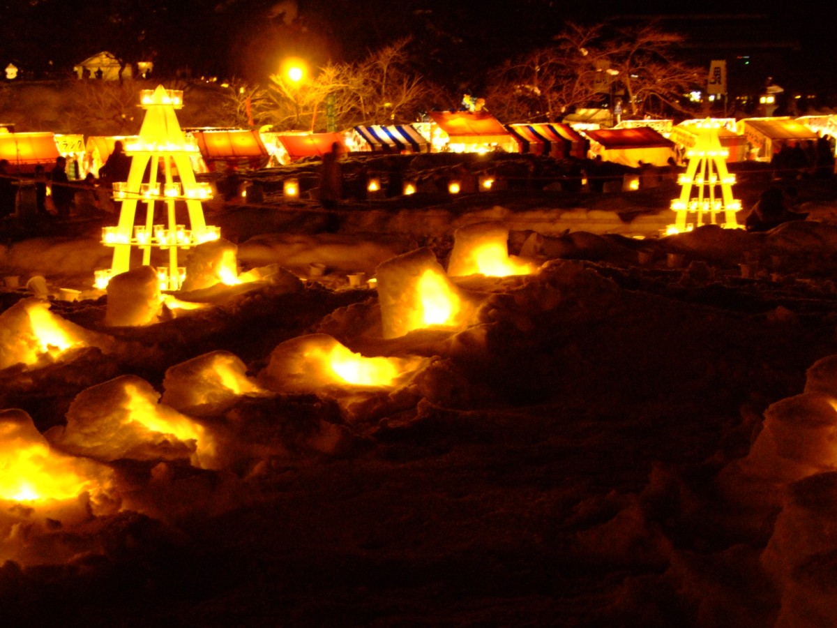 撮影・夜景・米沢上杉雪灯籠祭り